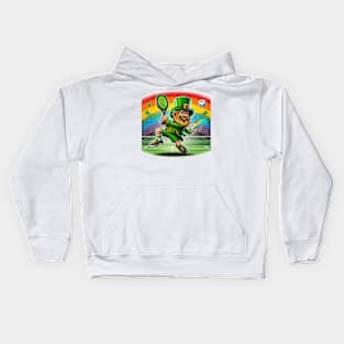 Leprechaun Playing Pickleball St Patrick's Day Kids Hoodie